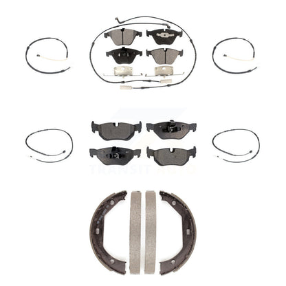 Ceramic Brake Pad And Extra Wear Sensor Front Rear Kit (7Pc) For BMW 328i xDrive