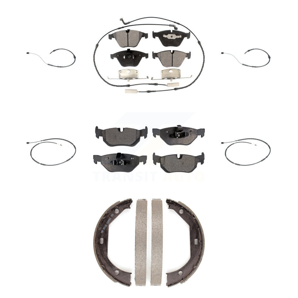 Ceramic Disc Brake Pads And Extra Wear Sensors Front Rear Kit (7Pc) For BMW X1