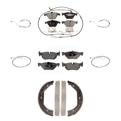 Ceramic Disc Brake Pads And Extra Wear Sensors Front Rear Kit (7Pc) For BMW X1