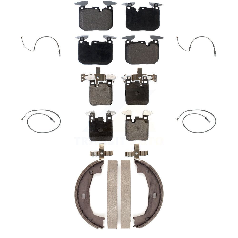 Ceramic Brake Pads & Wear Sensor Front Rear Kit (7Pc) For BMW M240i xDrive M235i