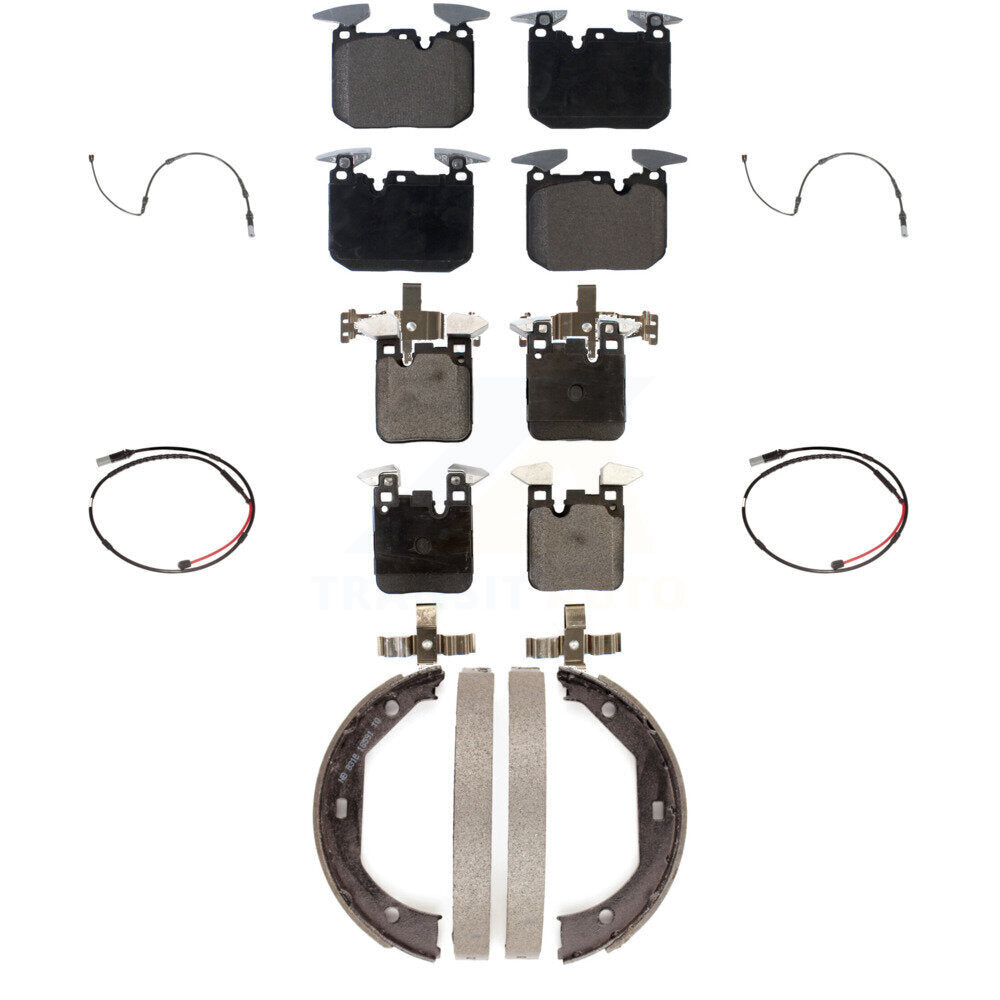 Ceramic Disc Brake Pads And Wear Sensors Front Rear Kit (7Pc) For BMW M3 M2