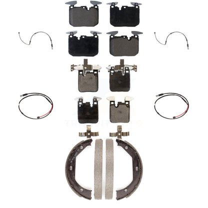 Ceramic Disc Brake Pads And Wear Sensors Front Rear Kit (7Pc) For BMW M3 M2