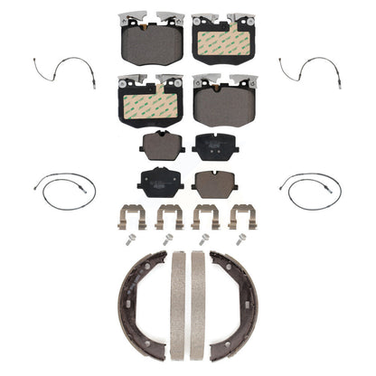 Ceramic Brake Pads Wear Sensor Front Rear Kit (7Pc) For 19 BMW 330i xDrive Wagon