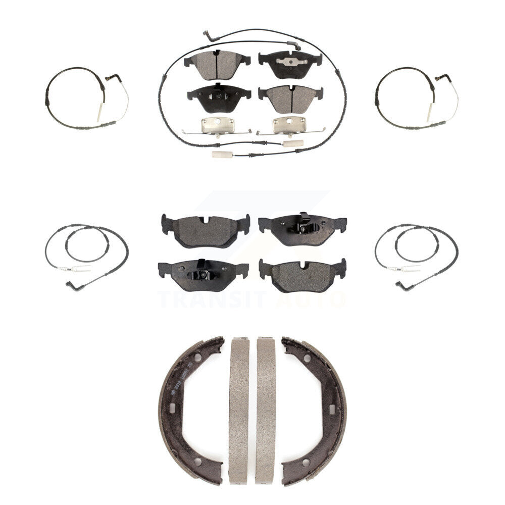 Ceramic Disc Brake Pads And Extra Wear Sensors Front Rear Kit (7Pc) For BMW 328i