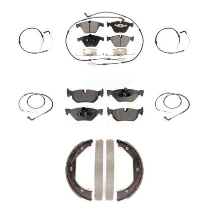 Ceramic Disc Brake Pads And Extra Wear Sensors Front Rear Kit (7Pc) For BMW 328i