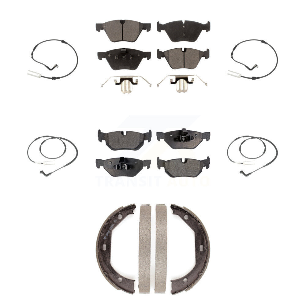 Ceramic Brake Pads Wear Sensor Front Rear Kit (7Pc) For BMW 328i Wagon with 3.0L