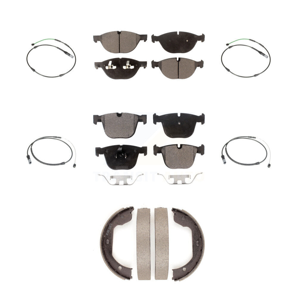 Ceramic Disc Brake Pads And Wear Sensors Front Rear Kit (7Pc) For BMW X5 X6