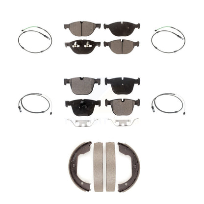 Ceramic Disc Brake Pads And Wear Sensors Front Rear Kit (7Pc) For BMW X5 X6