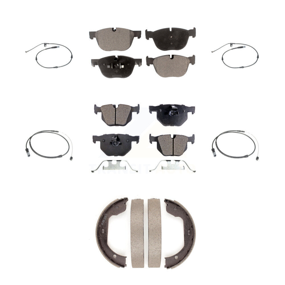 Ceramic Disc Brake Pads And Wear Sensors Front Rear Kit (7Pc) For BMW X5 X6