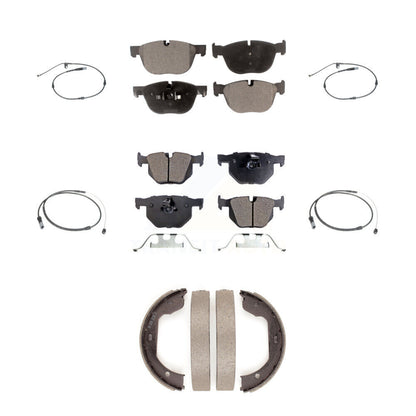 Ceramic Disc Brake Pads And Wear Sensors Front Rear Kit (7Pc) For BMW X5 X6