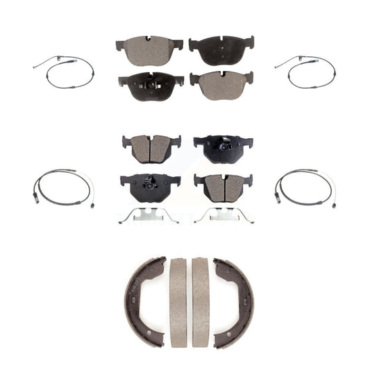 Ceramic Disc Brake Pads And Wear Sensors Front Rear Kit (7Pc) For BMW X5 X6