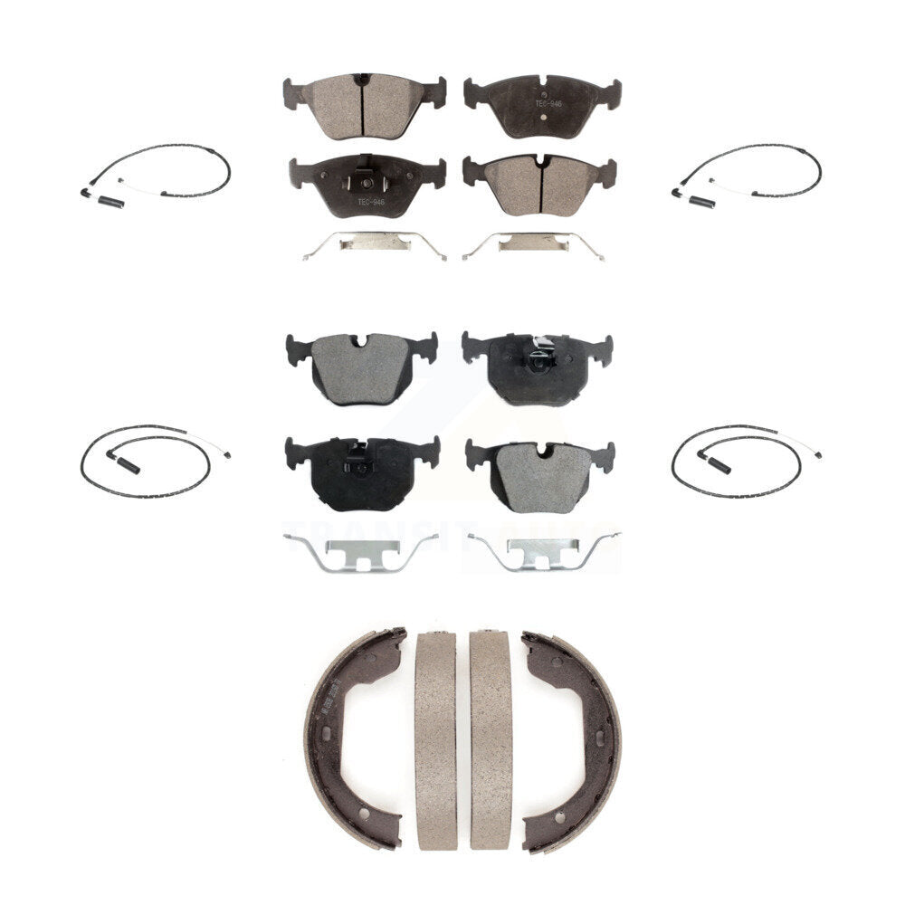 Ceramic Disc Brake Pad And Wear Sensor Front Rear Kit (7Pc) For 2004-2010 BMW X3