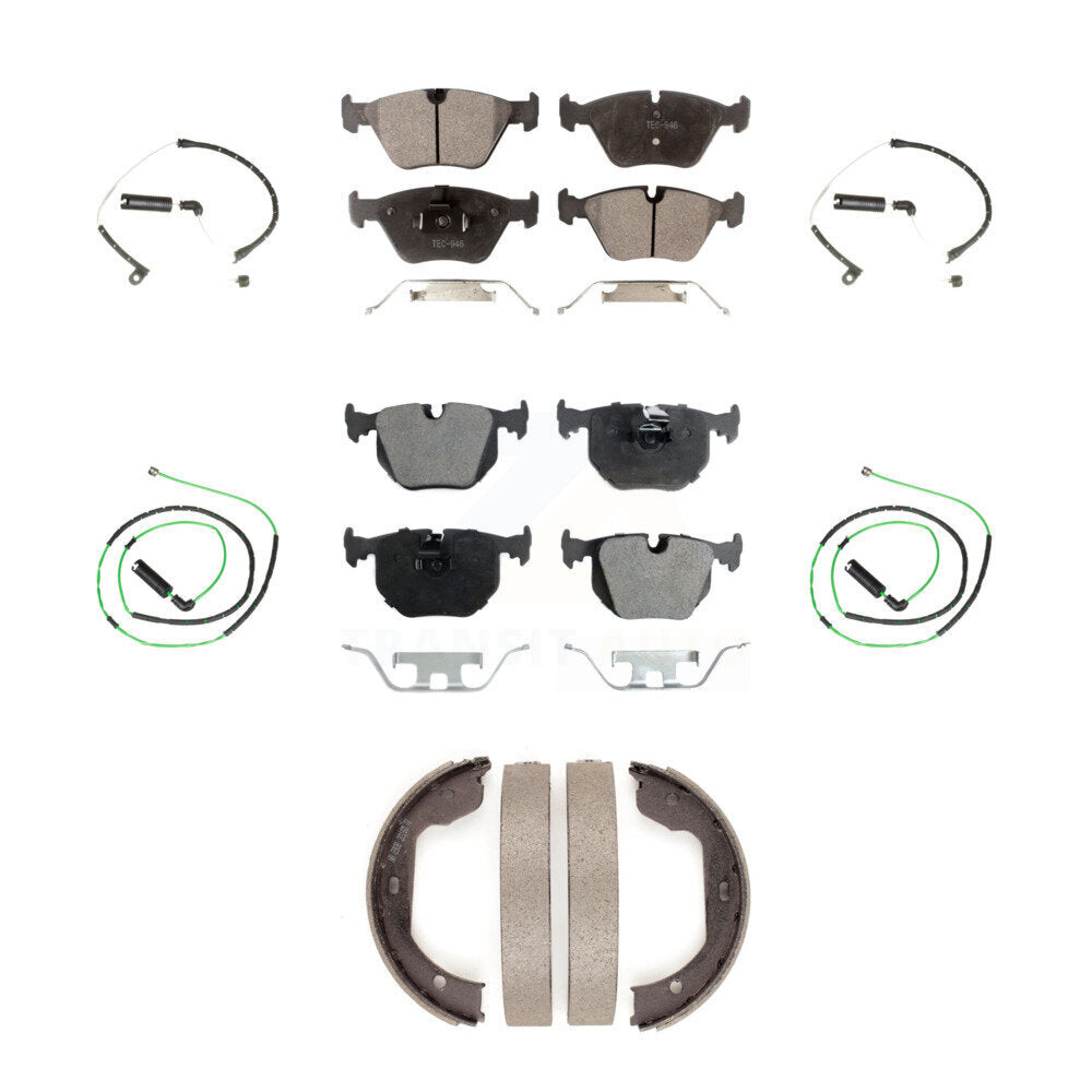 Ceramic Disc Brake Pads And Wear Sensors Front Rear Kit (7Pc) For BMW Z4