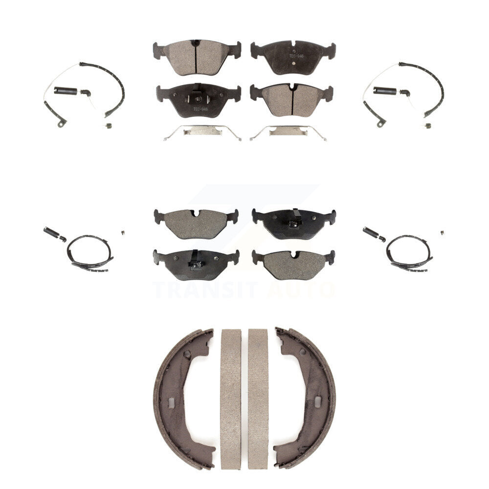Ceramic Disc Brake Pads And Wear Sensors Front Rear Kit (7Pc) For BMW Z4