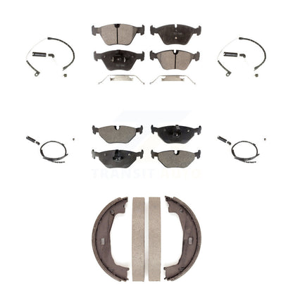 Ceramic Disc Brake Pads And Wear Sensors Front Rear Kit (7Pc) For BMW Z4