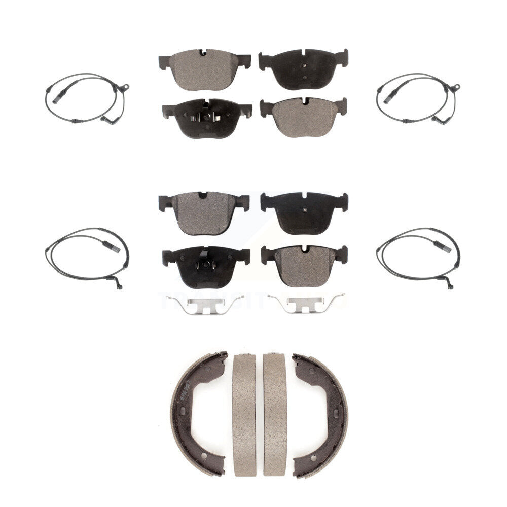 Ceramic Disc Brake Pads And Wear Sensors Front Rear Kit (7Pc) For BMW X5 X6
