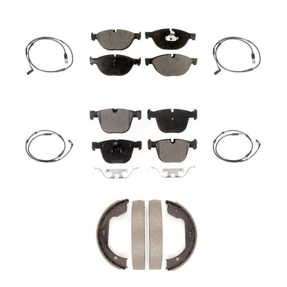 Ceramic Disc Brake Pads Wear Sensor Front Rear Kit (7Pc) For 2009 BMW 750i 750Li