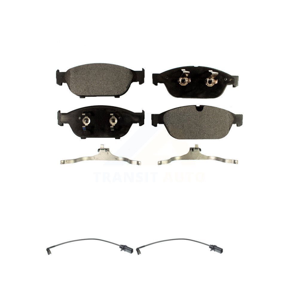 Ceramic Disc Brake Pads And Wear Sensors Front Kit For Audi A6 Quattro
