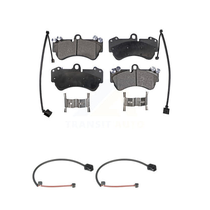 Ceramic Disc Brake Pads And Wear Sensors Front Kit For Porsche Cayenne