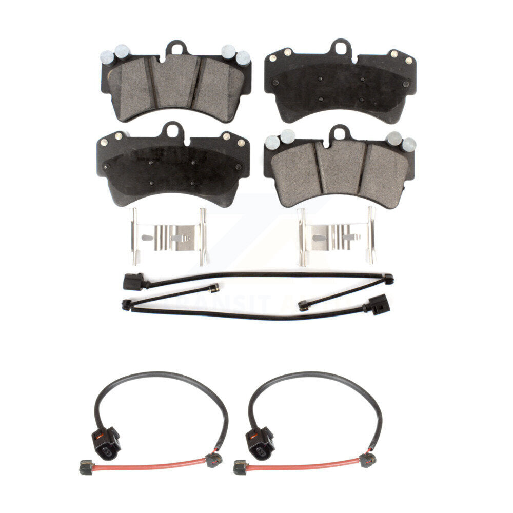 Ceramic Disc Brake Pads And Extra Wear Sensors Front Kit For Porsche Cayenne