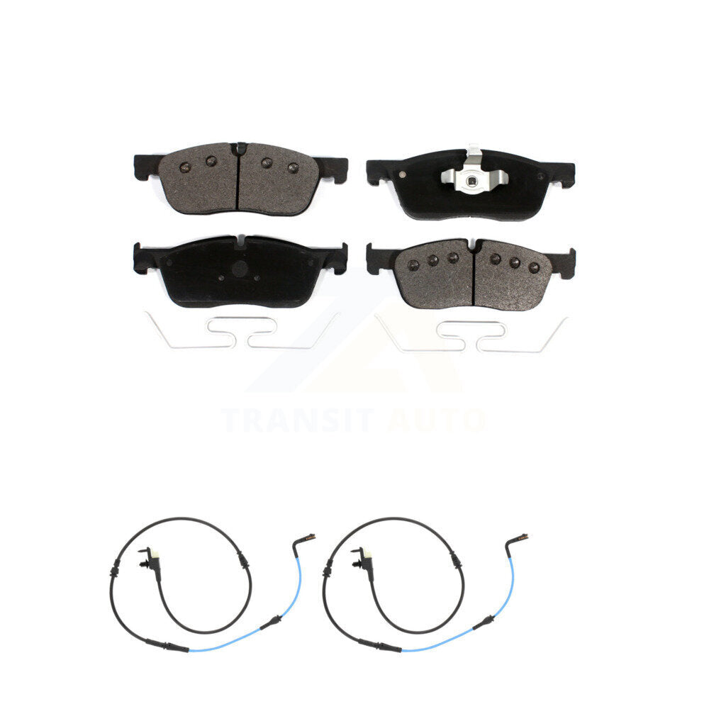 Ceramic Disc Brake Pads And Wear Sensors Front Kit For Jaguar XE XF