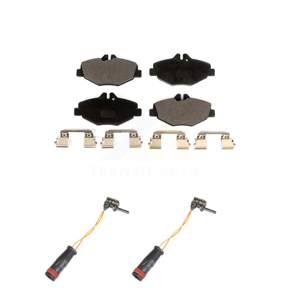 Ceramic Disc Brake Pads And Wear Sensors Front Kit For Mercedes-Benz E350 RWD