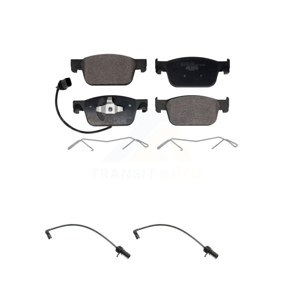 Ceramic Disc Brake Pads And Extra Wear Sensors Front Kit For Audi A4 Quattro