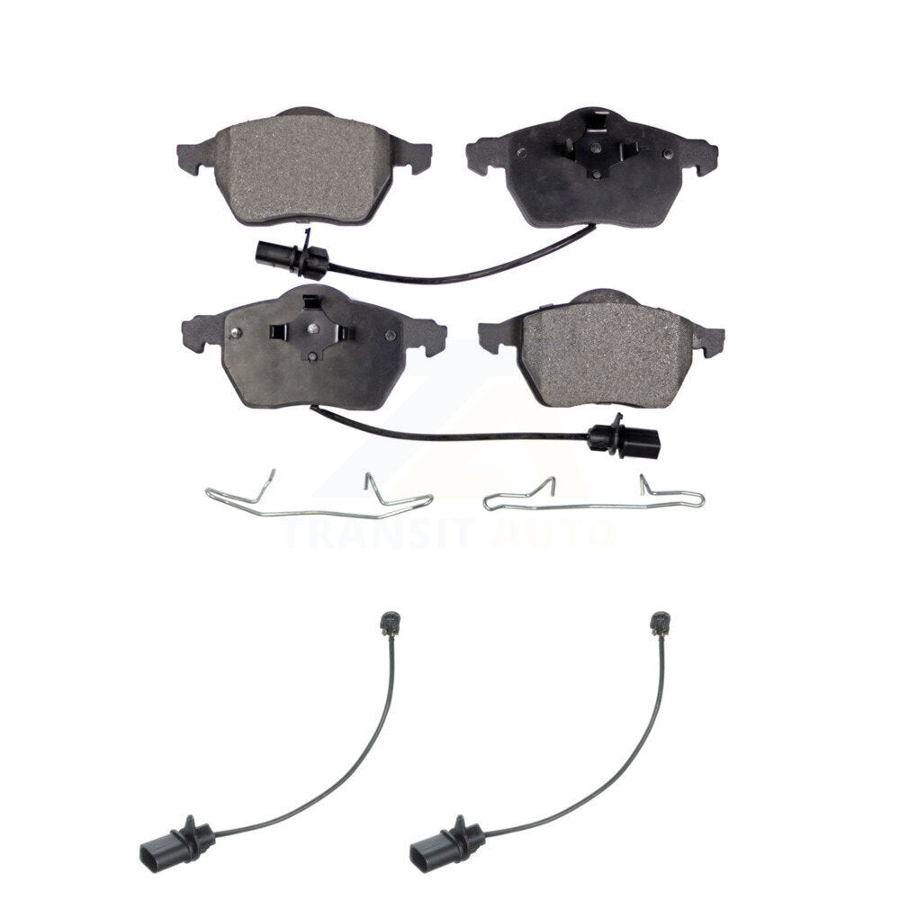 Ceramic Disc Brake Pads And Extra Wear Sensors Front Kit For Volkswagen Passat