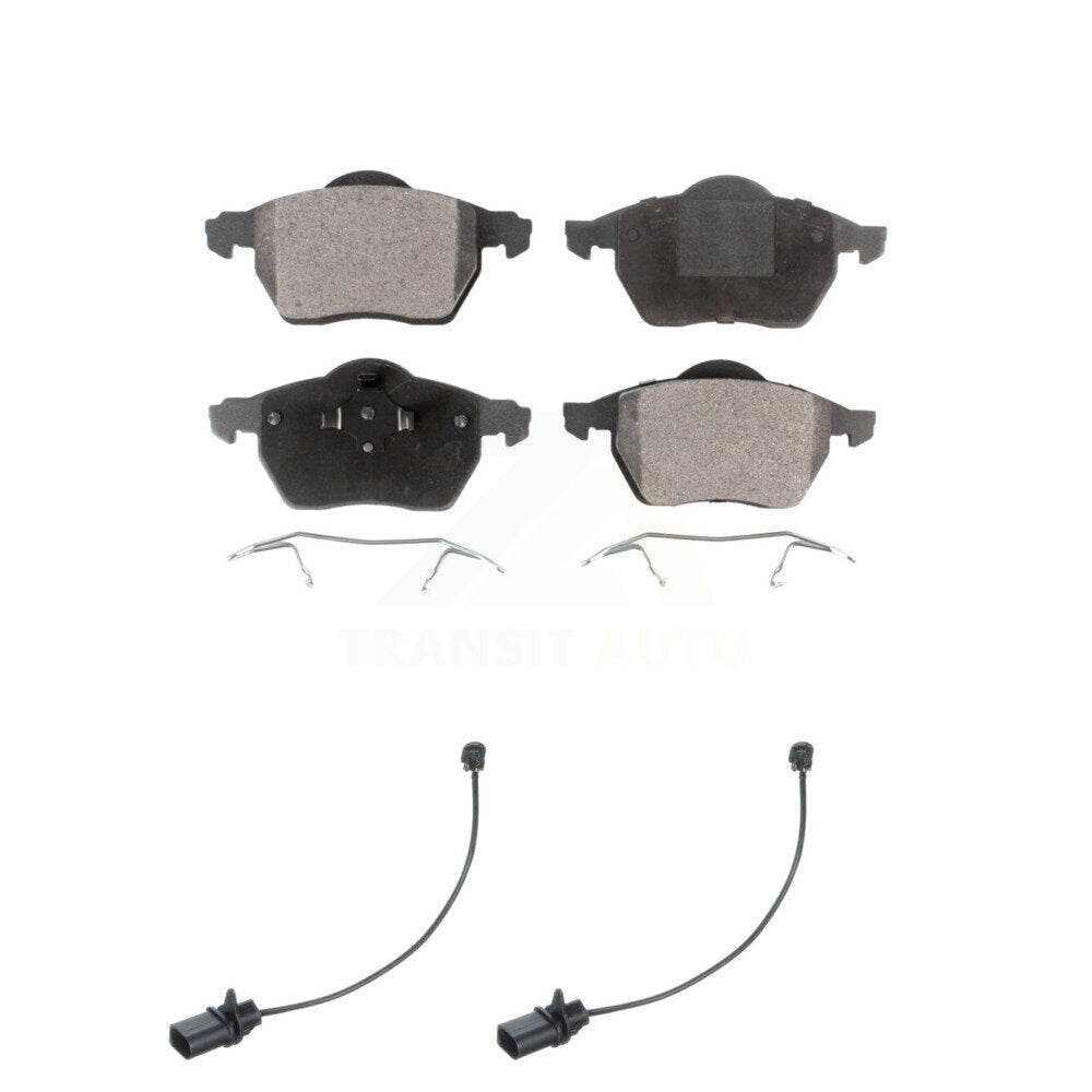 Ceramic Disc Brake Pads And Wear Sensors Front Kit For Volkswagen Passat