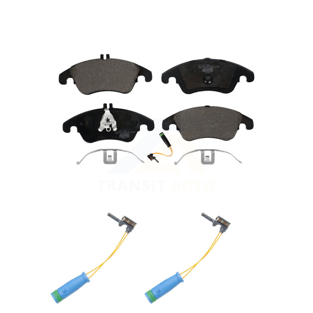 Ceramic Disc Brake Pad & Extra Wear Sensor Front Kit For Mercedes-Benz C250 E400