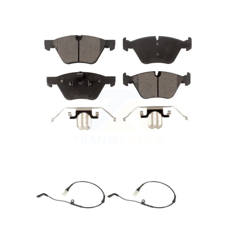 Ceramic Disc Brake Pads And Wear Sensors Front Kit For BMW 525i