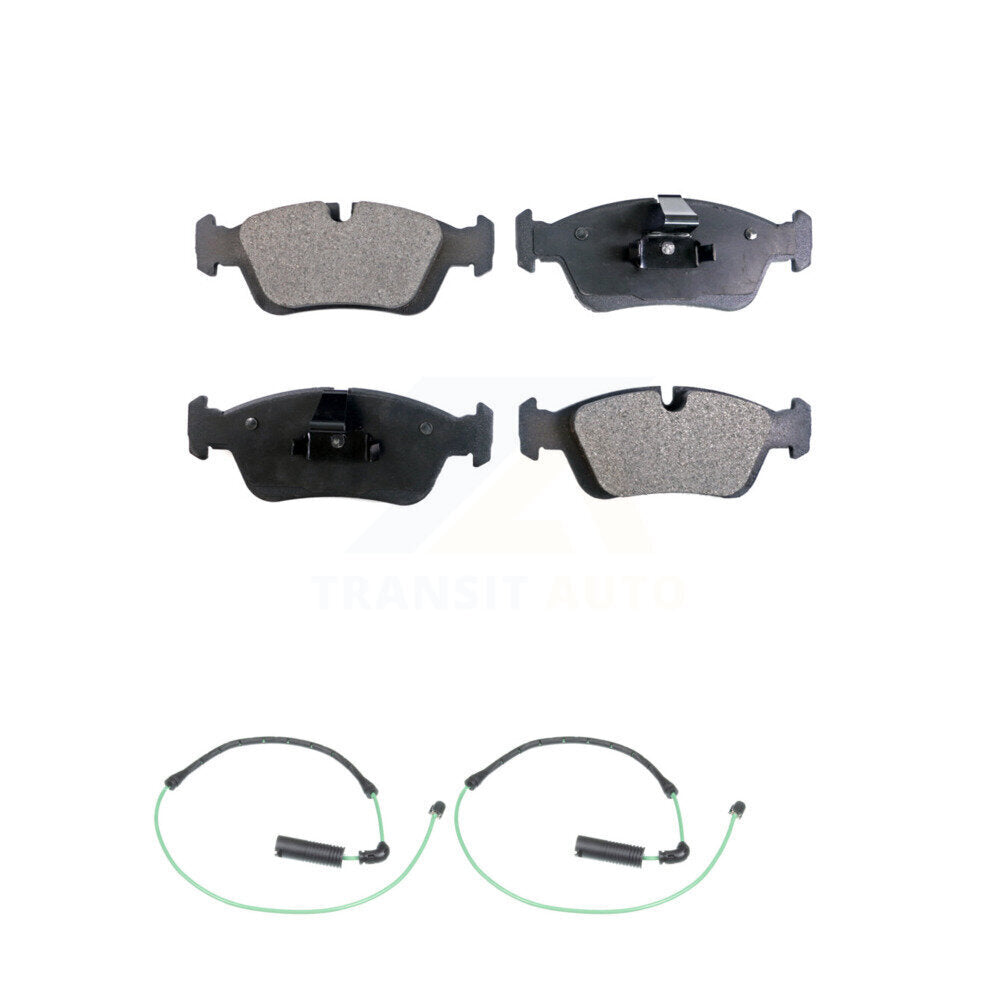 Ceramic Disc Brake Pads And Wear Sensors Front Kit For 2001-2005 BMW 325xi 2.5L