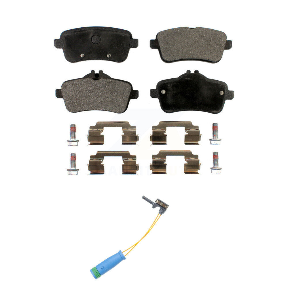 Ceramic Brake Pads & Wear Sensor Rear Kit For 14-19 Mercedes-Benz CLA45 AMG 2.0L