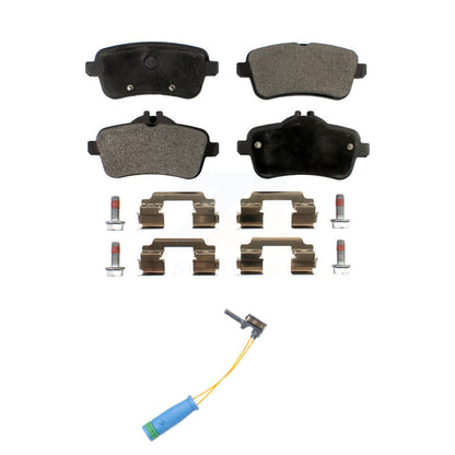 Ceramic Brake Pads & Wear Sensor Rear Kit For 14-19 Mercedes-Benz CLA45 AMG 2.0L