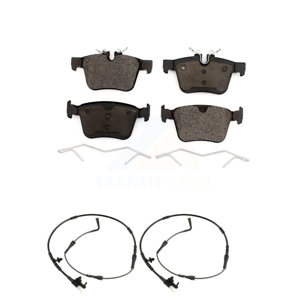 Ceramic Disc Brake Pads And Wear Sensors Rear Kit For Jaguar XE XF