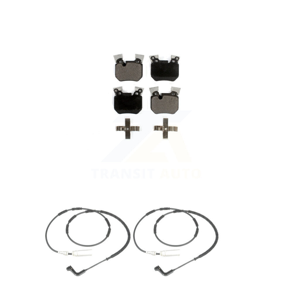 Ceramic Disc Brake Pads And Wear Sensors Rear Kit For BMW 135i 135is 3.0L