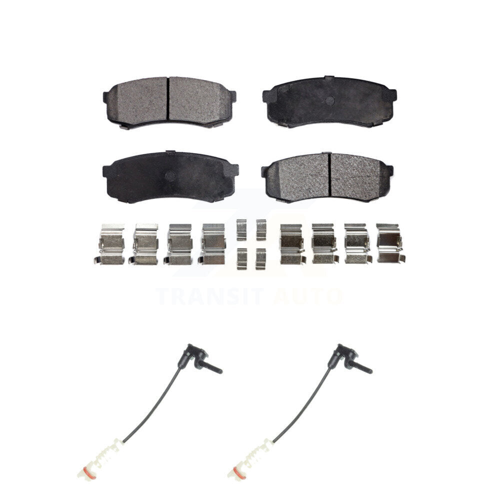 Ceramic Disc Brake Pads Wear Sensor Rear Kit For 2000 Mercedes-Benz C43 AMG 4.3L