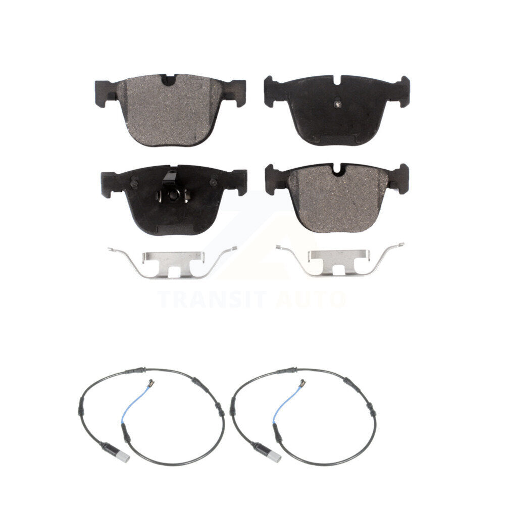 Ceramic Disc Brake Pads And Wear Sensors Rear Kit For 2009-2010 BMW 535i 3.0L