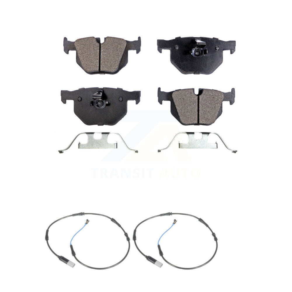 Ceramic Disc Brake Pads And Wear Sensors Rear Kit For 2010 BMW 528i 3.0L