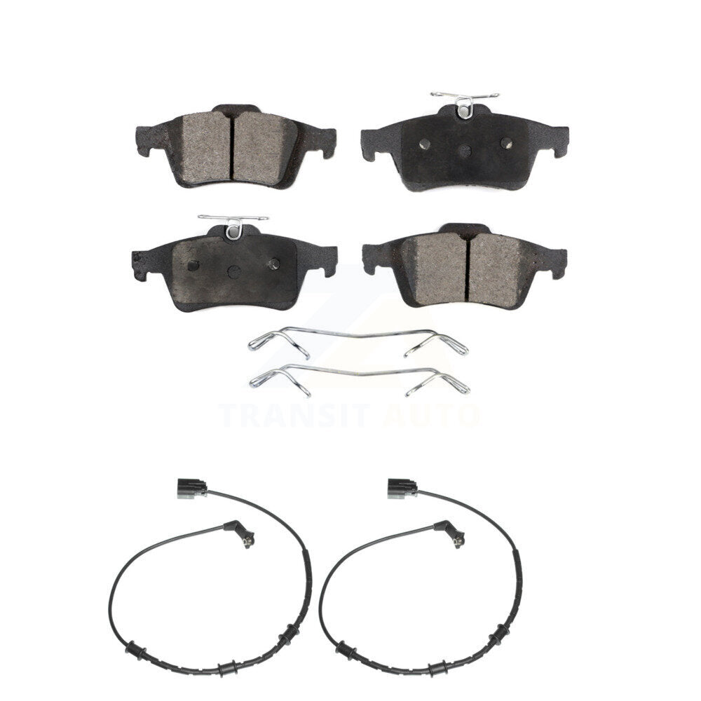 Ceramic Disc Brake Pads And Wear Sensors Rear Kit For Jaguar XF XJ XK XKR