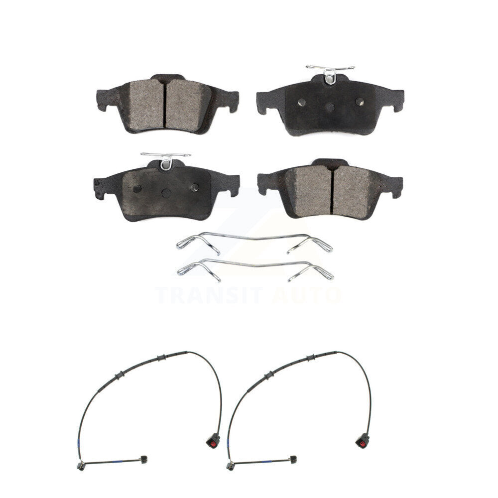 Ceramic Disc Brake Pads And Wear Sensors Rear Kit For Jaguar XK XKR
