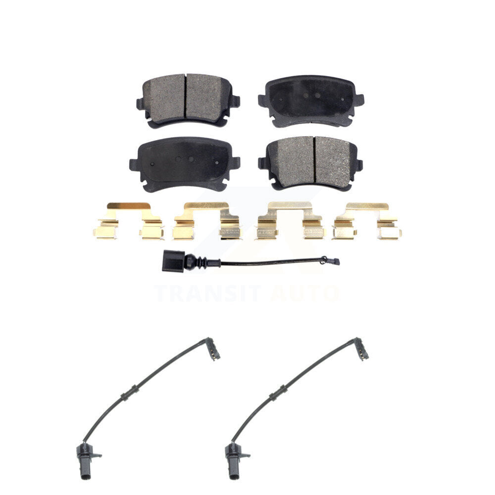 Ceramic Brake Pads Extra Wear Sensor Rear Kit For 2010 Audi A8 Quattro 6.0L/4.2L