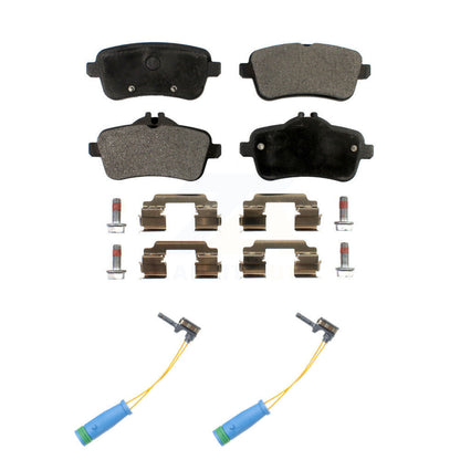 Ceramic Brake Pads & Wear Sensor Rear Kit For 14-19 Mercedes-Benz CLA45 AMG 2.0L