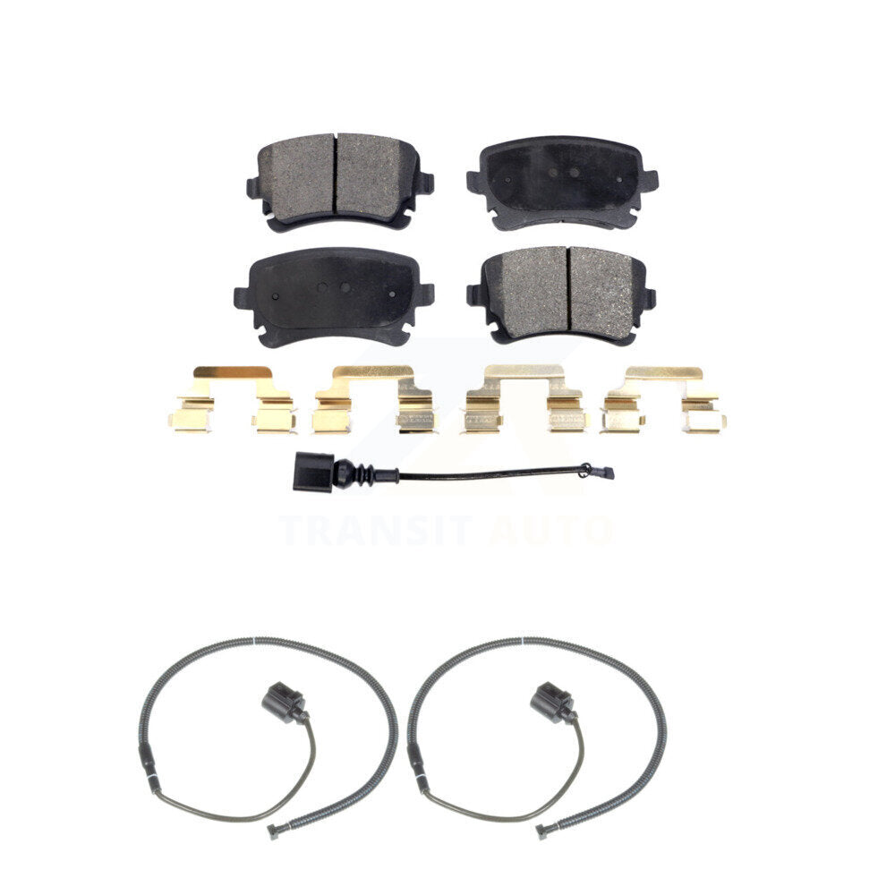 Ceramic Disc Brake Pad Extra Wear Sensor Rear Kit For Volkswagen Phaeton Audi S6