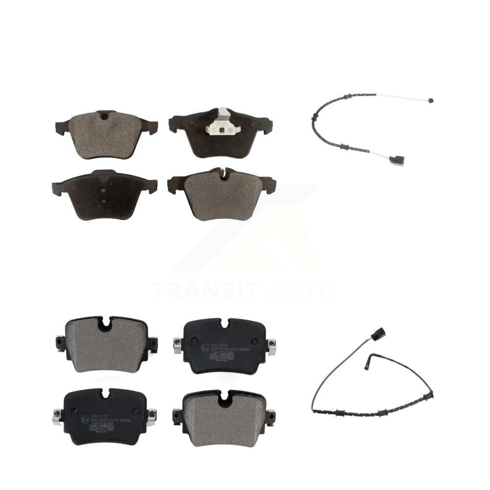 Ceramic Disc Brake Pads And Wear Sensors Front Rear Kit For Jaguar XJ
