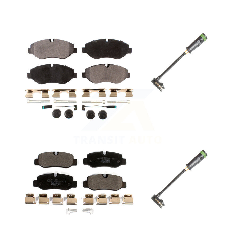 Ceramic Brake Pad Extra Wear Sensor Front Rear Kit For Mercedes-Benz Metris 2.0L