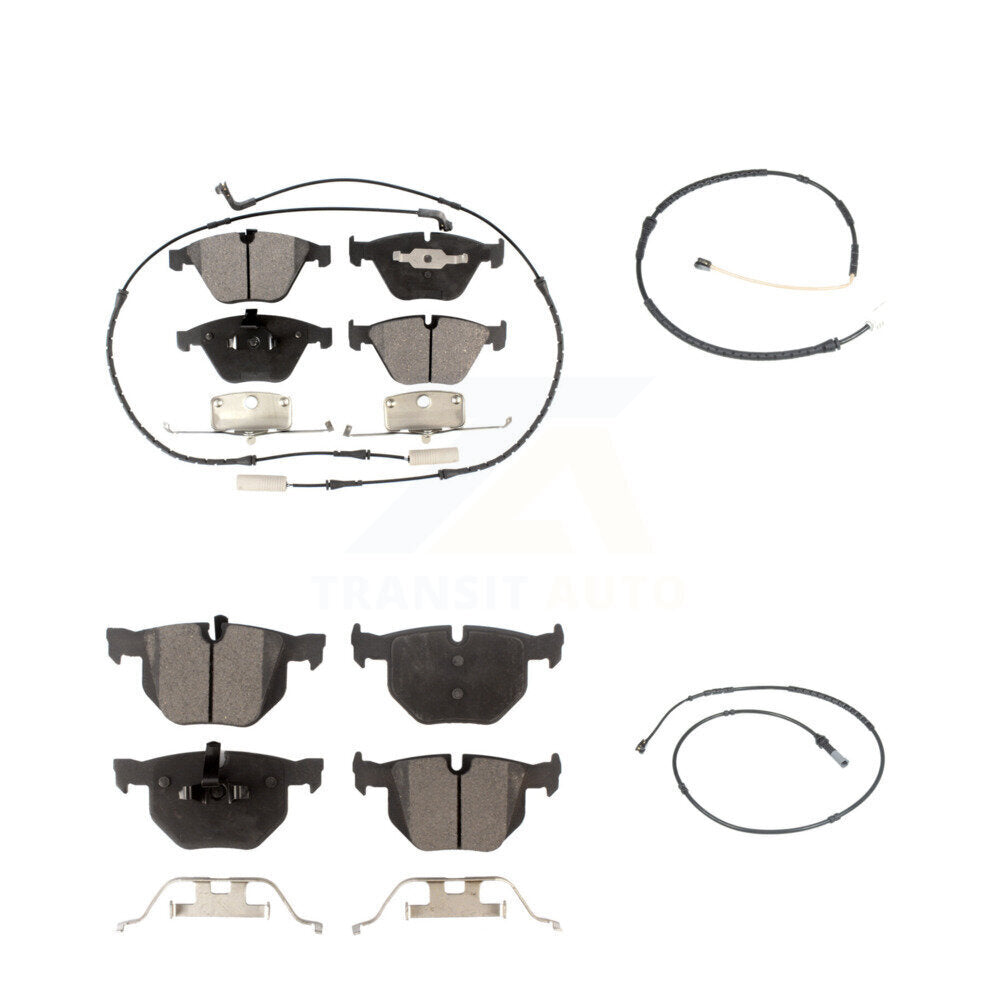 Ceramic Disc Brake Pads And Extra Wear Sensor Front Rear Kit For BMW 335i xDrive