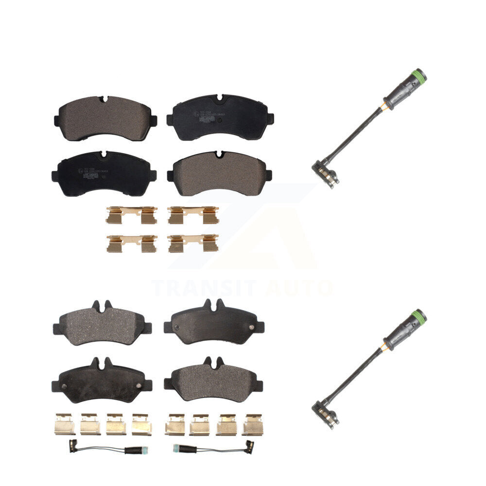 Ceramic Disc Brake Pads And Extra Wear Sensors Front Rear Kit For
