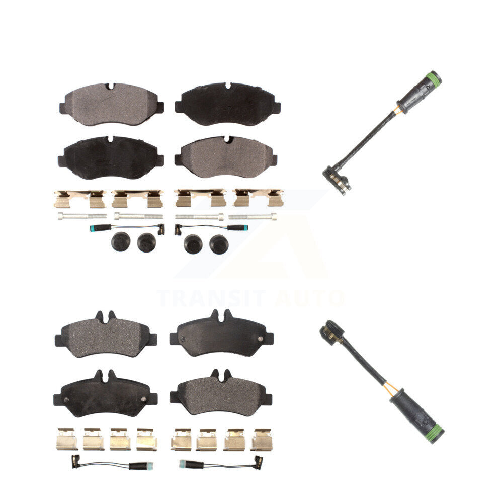 Ceramic Disc Brake Pads And Extra Wear Sensors Front Rear Kit For