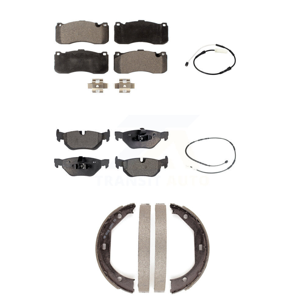 Ceramic Disc Brake Pads And Wear Sensors Front Rear Kit (5Pc) For BMW 328i